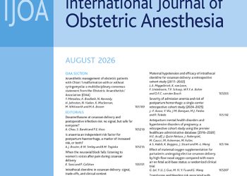 International Journal of Obstetric Anesthesia